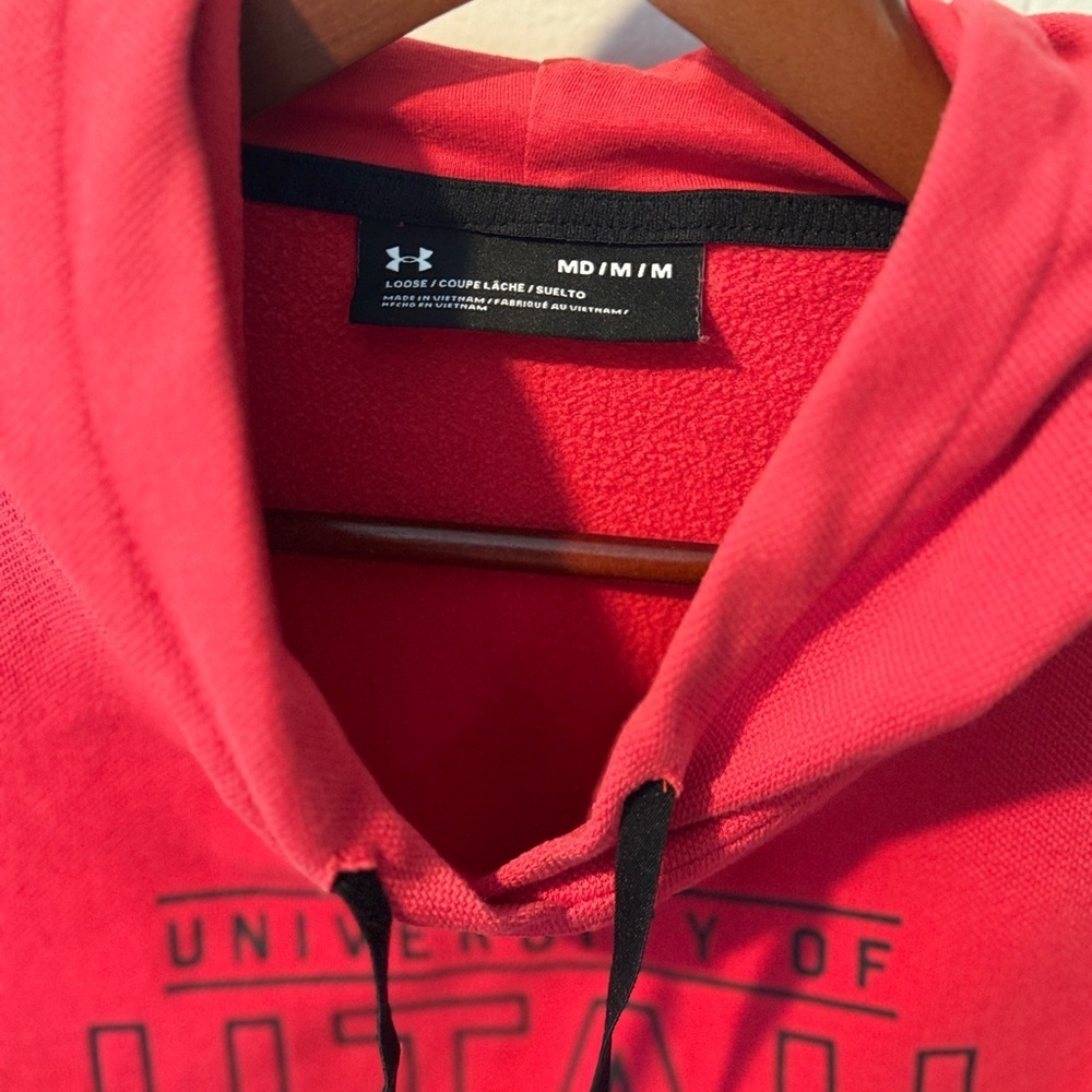 ❤️🏈 Under Armour University of Utah Hoodie Medium 🖤✨ - Picture 4 of 8